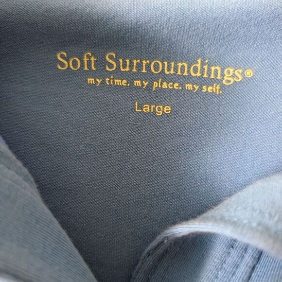 Soft Surroundings Exposed Distressed Seam Button Down Tie Waist Top Size Large - Picture 3 of 6